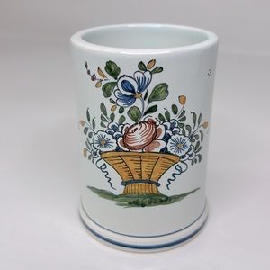 Vintage Italian 🧺 Rouer Fayencerie Augy Handmade  Floral Vase Home Decor Vessel